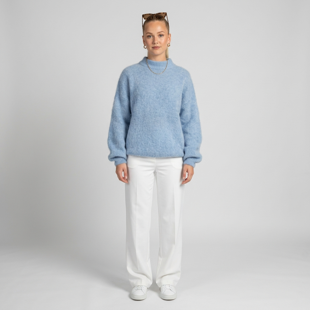 Weicher Damen Strickpullover - Casual Winterpullover mit Rundhals