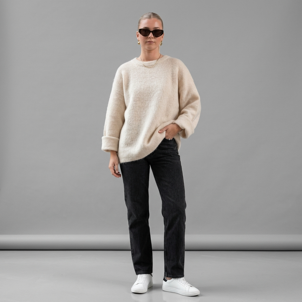 Weicher Damen Strickpullover - Casual Winterpullover mit Rundhals