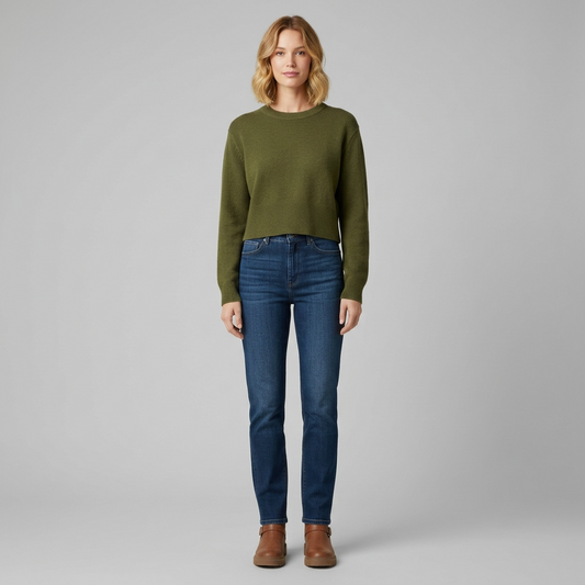 Damen Strickpullover in Grün – Weich, warm und modern