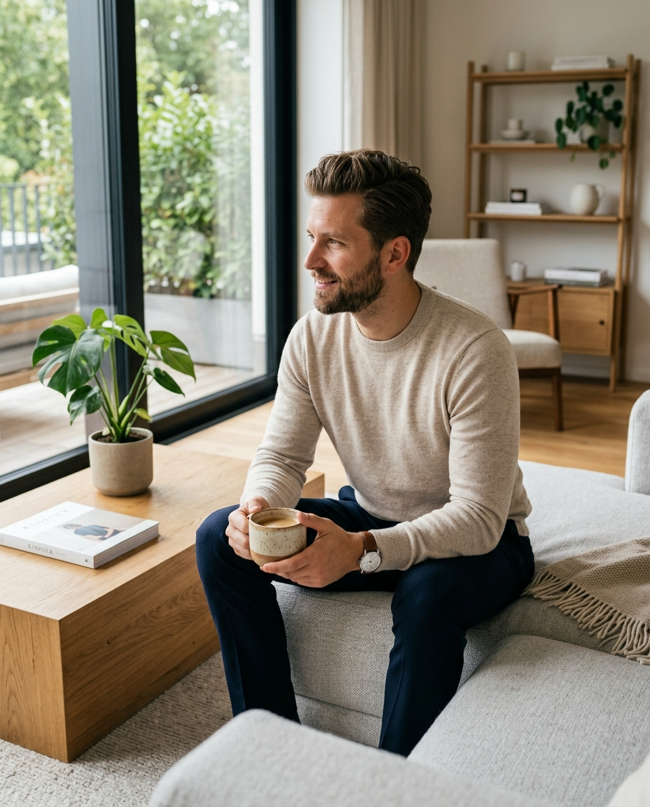 Der Elegante Merino-Mix Pullover "Alpenruh" in Beige
