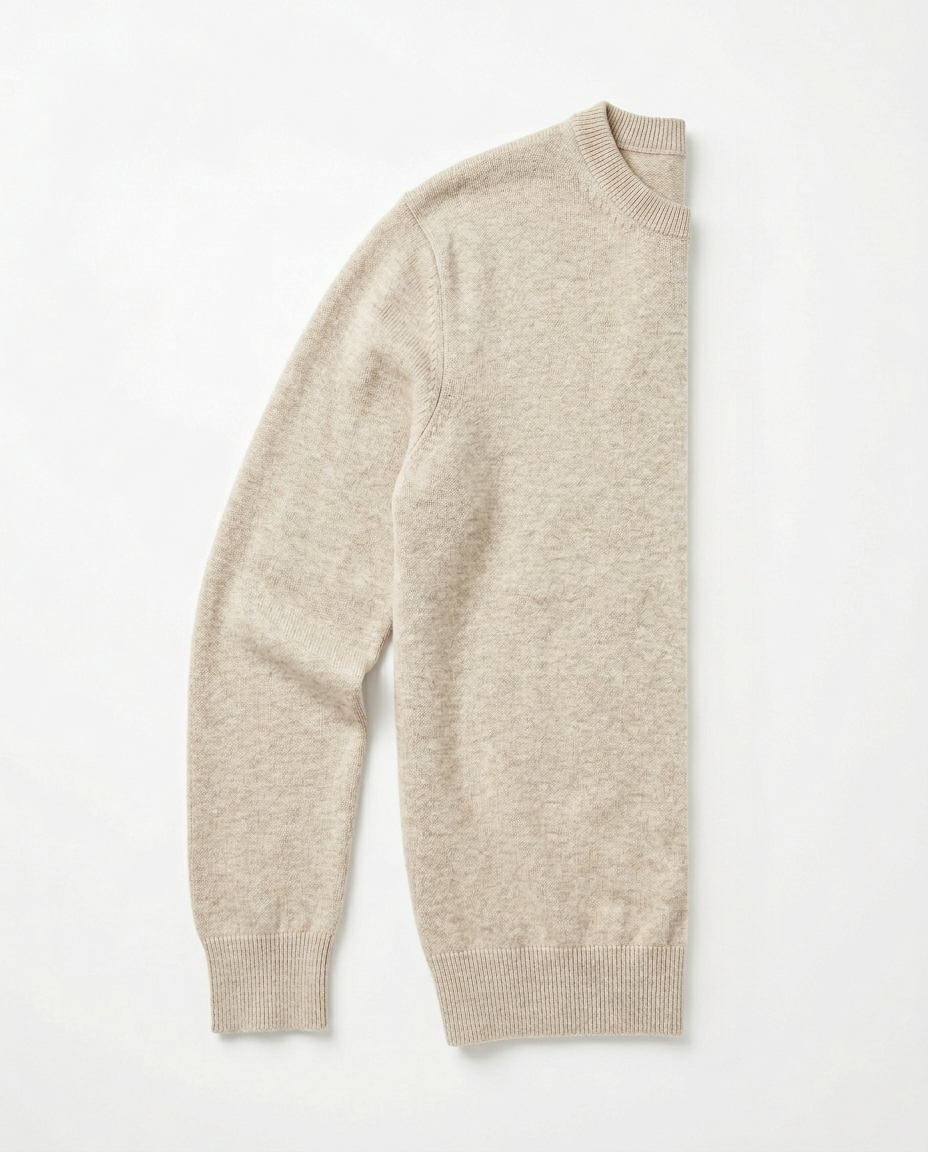 Der Elegante Merino-Mix Pullover "Alpenruh" in Beige